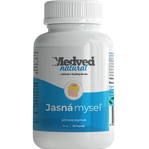 Medveď natural Jasná myseľ 30 kapsúl